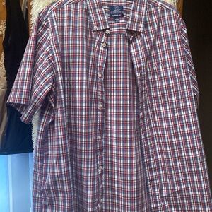 George Men’s Classic Fit Plaid Short Sleeve Shirt. Size XL (46-48).